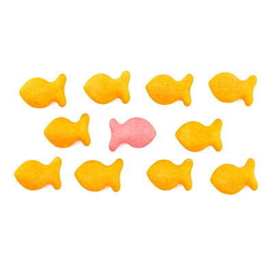 An%20image%20of%20a%20group%20of%20goldfish%20shaped%20crackers%20on%20a%20white%20background.%20All%20the%20crackers%20are%20orange%20except%20for%20one%20cracker%20in%20the%20middle%20which%20is%20pink%20and%20facing%20the%20opposite%20direction%20from%20all%20the%20other%20crackers.