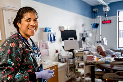 Nurse in hospital room